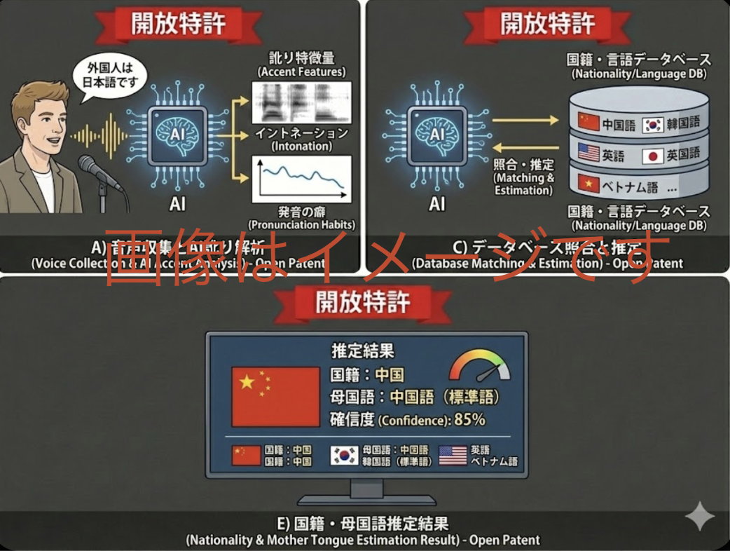 「外国人の国籍推定システム、外国人の母国語推定システム、外国人の国籍推定方法、外国人の母国語推定方法、及びプログラム」のアイキャッチ画像